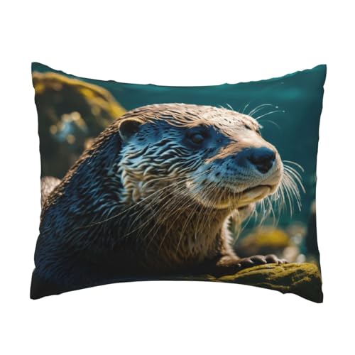 Niedlicher brauner Otter-Druck, bequemer Kissenbezug, Schlafzimmer, Couch, Auto, Heimdekoration, vielseitig einsetzbar, einfacher Reißverschluss Niedlicher brauner Otter-Druck, bequemer Kissenbezug, Schlafzimmer, Couch, Auto, Heimdekoration, vielseitig einsetzbar, einfacher Reißverschluss von PPHGUT