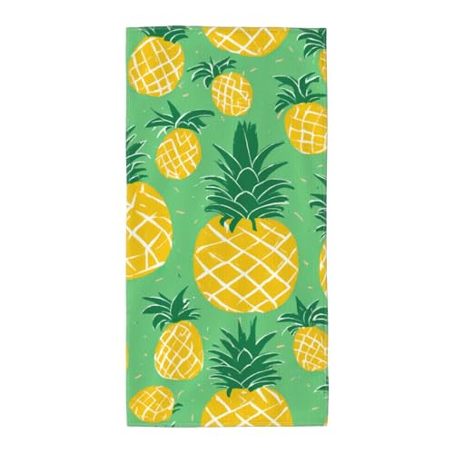 PPHGUT Badetuch mit goldenem Ananas-Hintergrund, weich, saugfähig, vielseitig einsetzbar, für Strand, Reisen, Yoga, Komfort-Zubehör PPHGUT Badetuch mit goldenem Ananas-Hintergrund, weich, saugfähig, vielseitig einsetzbar, für Strand, Reisen, Yoga, Komfort-Zubehör von PPHGUT