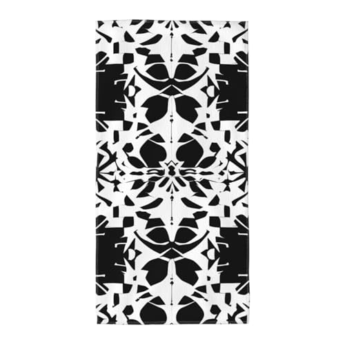 PPHGUT Badetuch mit schwarz-weißem Muster, weich, saugfähig, vielseitige Handtücher, Strand, Reisen, Yoga, Komfort-Zubehör PPHGUT Badetuch mit schwarz-weißem Muster, weich, saugfähig, vielseitige Handtücher, Strand, Reisen, Yoga, Komfort-Zubehör von PPHGUT