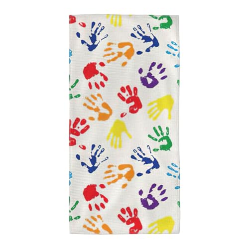 PPHGUT Bunte Handformen, Regenbogen-Druck, weich, saugfähig, Badetuch, vielseitige Handtücher, Strand, Reisen, Yoga, Komfort-Zubehör PPHGUT Bunte Handformen, Regenbogen-Druck, weich, saugfähig, Badetuch, vielseitige Handtücher, Strand, Reisen, Yoga, Komfort-Zubehör von PPHGUT