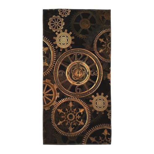 PPHGUT Gears Clock Bronze-Century-Druck, weich, saugfähig, Badetuch, vielseitige Handtücher, Strand, Reisen, Yoga, Komfort-Zubehör PPHGUT Gears Clock Bronze-Century-Druck, weich, saugfähig, Badetuch, vielseitige Handtücher, Strand, Reisen, Yoga, Komfort-Zubehör von PPHGUT