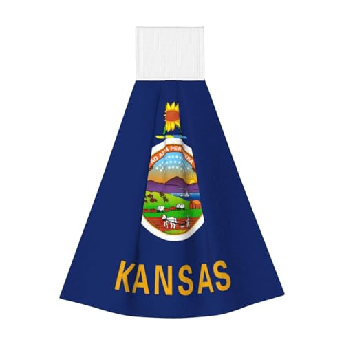 PPHGUT Kansas State Flag Print Schnelltrocknende Handtücher Wiederverwendbares Handtuch Kochen Backen Servieren Reinigen Geschirr Abwischen von PPHGUT