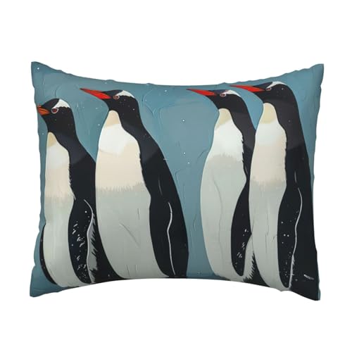 Pinguin-Druck, Komfort-Kissenbezug, Schlafzimmer, Couch, Auto, Heimdekoration, vielseitig einsetzbar, einfacher Reißverschluss Pinguin-Druck, Komfort-Kissenbezug, Schlafzimmer, Couch, Auto, Heimdekoration, vielseitig einsetzbar, einfacher Reißverschluss von PPHGUT