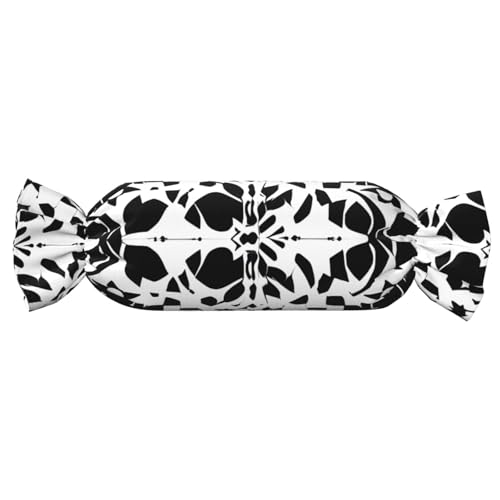 Schwarz-Weiß-Muster-Druck, Süßigkeitenförmiges Kissen, vielseitig, bequem, Überwurfkissen, Zuhause, Schlafzimmer, Sofa, Yoga, Reisen Schwarz-Weiß-Muster-Druck, Süßigkeitenförmiges Kissen, vielseitig, bequem, Überwurfkissen, Zuhause, Schlafzimmer, Sofa, Yoga, Reisen von PPHGUT