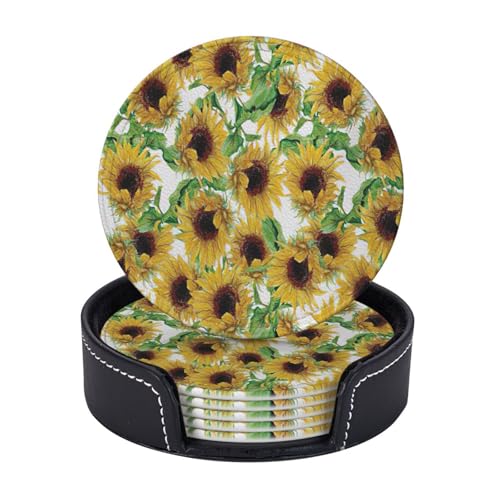 Sonnenblumen-Untersetzer, leicht, tragbar, für Couchtisch, Esszimmer, Büro, Restaurant, Dekoration, 6 Stück Sonnenblumen-Untersetzer, leicht, tragbar, für Couchtisch, Esszimmer, Büro, Restaurant, Dekoration, 6 Stück von PPHGUT