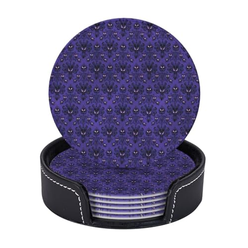 Spukhaus-Druck, leicht, tragbar, Untersetzer, Couchtisch, Esszimmer, Büro, Restaurant, Dekoration, 6 Stück Spukhaus-Druck, leicht, tragbar, Untersetzer, Couchtisch, Esszimmer, Büro, Restaurant, Dekoration, 6 Stück von PPHGUT