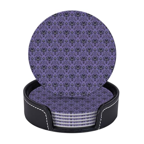 Spukhaus-Druck, leicht, tragbar, Untersetzer, Couchtisch, Esszimmer, Büro, Restaurant, Dekoration, 6 Stück Spukhaus-Druck, leicht, tragbar, Untersetzer, Couchtisch, Esszimmer, Büro, Restaurant, Dekoration, 6 Stück von PPHGUT