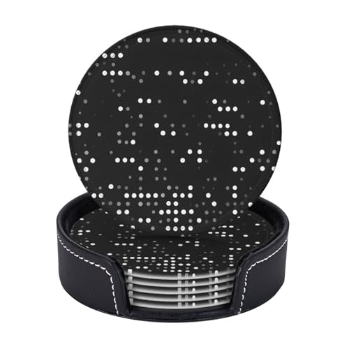 Untersetzer, rund, Punktemuster, leicht, tragbar, für Couchtisch, Esszimmer, Büro, Restaurant, 6 Stück Untersetzer, rund, Punktemuster, leicht, tragbar, für Couchtisch, Esszimmer, Büro, Restaurant, 6 Stück von PPHGUT