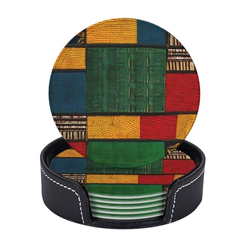 Untersetzer im afrikanischen Stil, Patchwork-Druck, leicht, tragbar, für Couchtisch, Esszimmer, Büro, Restaurant, Dekoration, 6 Stück Untersetzer im afrikanischen Stil, Patchwork-Druck, leicht, tragbar, für Couchtisch, Esszimmer, Büro, Restaurant, Dekoration, 6 Stück von PPHGUT