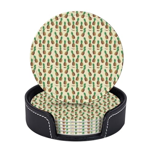 Untersetzer mit Ananas-Druck, leicht, tragbar, für Couchtisch, Esszimmer, Büro, Restaurant, Dekoration, 6 Stück Untersetzer mit Ananas-Druck, leicht, tragbar, für Couchtisch, Esszimmer, Büro, Restaurant, Dekoration, 6 Stück von PPHGUT