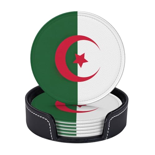 Untersetzer mit Flagge von Algerien, leicht, tragbar, für Couchtisch, Esszimmer, Büro, Restaurant, Dekoration, 6 Stück Untersetzer mit Flagge von Algerien, leicht, tragbar, für Couchtisch, Esszimmer, Büro, Restaurant, Dekoration, 6 Stück von PPHGUT
