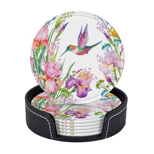 Untersetzer mit Garten mit Vögeln und Blumen, leicht, tragbar, für Couchtisch, Esszimmer, Büro, Restaurant, Dekoration, 6 Stück Untersetzer mit Garten mit Vögeln und Blumen, leicht, tragbar, für Couchtisch, Esszimmer, Büro, Restaurant, Dekoration, 6 Stück von PPHGUT