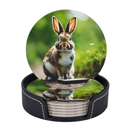 Untersetzer mit Hasen-Motiv, leicht, tragbar, für Couchtisch, Esszimmer, Büro, Restaurant, 6 Stück Untersetzer mit Hasen-Motiv, leicht, tragbar, für Couchtisch, Esszimmer, Büro, Restaurant, 6 Stück von PPHGUT