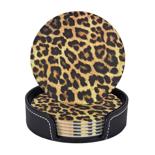 Untersetzer mit Leopardenmuster, leicht, tragbar, für Couchtisch, Esszimmer, Büro, Restaurant, 6 Stück Untersetzer mit Leopardenmuster, leicht, tragbar, für Couchtisch, Esszimmer, Büro, Restaurant, 6 Stück von PPHGUT