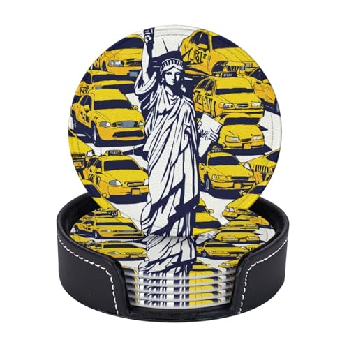 Untersetzer mit New York City Druck, leicht, tragbar, für Couchtisch, Esszimmer, Büro, Restaurant, Dekoration, 6 Stück Untersetzer mit New York City Druck, leicht, tragbar, für Couchtisch, Esszimmer, Büro, Restaurant, Dekoration, 6 Stück von PPHGUT