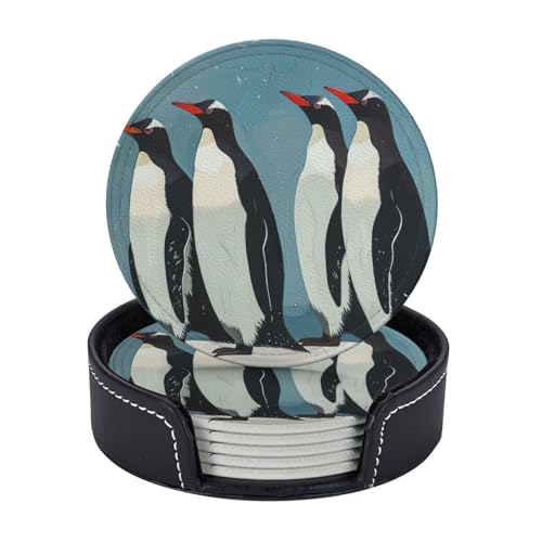 Untersetzer mit Pinguin-Druck, leicht, tragbar, für Couchtisch, Esszimmer, Büro, Restaurant, Dekoration, 6 Stück Untersetzer mit Pinguin-Druck, leicht, tragbar, für Couchtisch, Esszimmer, Büro, Restaurant, Dekoration, 6 Stück von PPHGUT