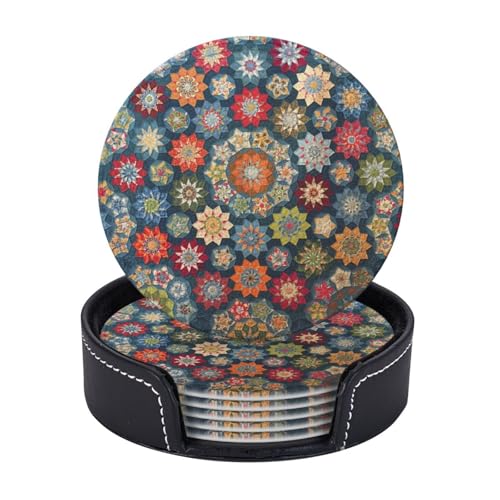 Untersetzer mit böhmischem Blumendruck, leicht, tragbar, für Couchtisch, Esszimmer, Büro, Restaurant, Dekoration, 6 Stück Untersetzer mit böhmischem Blumendruck, leicht, tragbar, für Couchtisch, Esszimmer, Büro, Restaurant, Dekoration, 6 Stück von PPHGUT