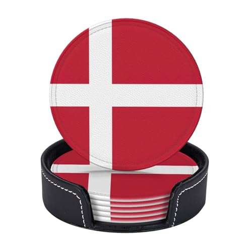 Untersetzer mit dänischer Flagge, leicht, tragbar, für Couchtisch, Esszimmer, Büro, Restaurant, Dekoration, 6 Stück Untersetzer mit dänischer Flagge, leicht, tragbar, für Couchtisch, Esszimmer, Büro, Restaurant, Dekoration, 6 Stück von PPHGUT
