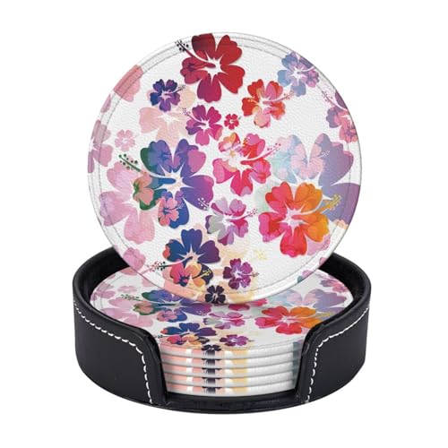 Untersetzer mit hawaiianischem Blumendruck, leicht, tragbar, für Couchtisch, Esszimmer, Büro, Restaurant, Dekoration, 6 Stück Untersetzer mit hawaiianischem Blumendruck, leicht, tragbar, für Couchtisch, Esszimmer, Büro, Restaurant, Dekoration, 6 Stück von PPHGUT