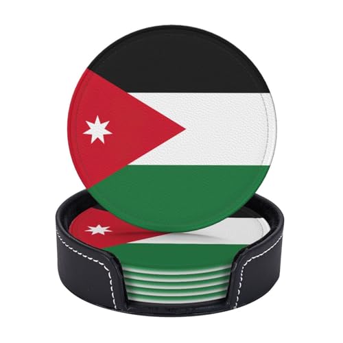 Untersetzer mit jordanischer Flagge, leicht, tragbar, für Couchtisch, Esszimmer, Büro, Restaurant, Dekoration, 6 Stück Untersetzer mit jordanischer Flagge, leicht, tragbar, für Couchtisch, Esszimmer, Büro, Restaurant, Dekoration, 6 Stück von PPHGUT