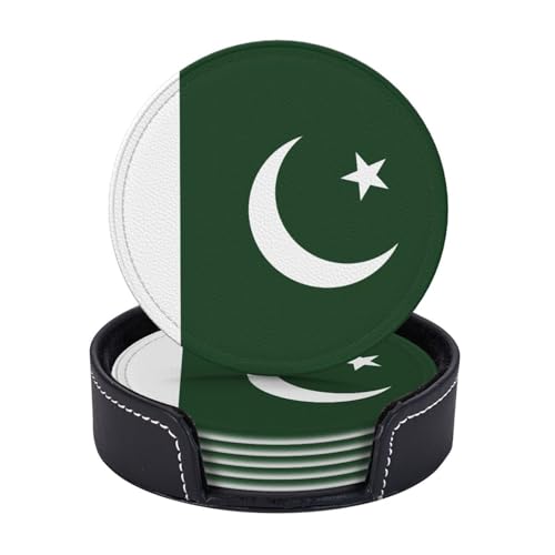 Untersetzer mit pakistanischer Flagge, leicht, tragbar, für Couchtisch, Esszimmer, Büro, Restaurant, Dekoration, 6 Stück Untersetzer mit pakistanischer Flagge, leicht, tragbar, für Couchtisch, Esszimmer, Büro, Restaurant, Dekoration, 6 Stück von PPHGUT