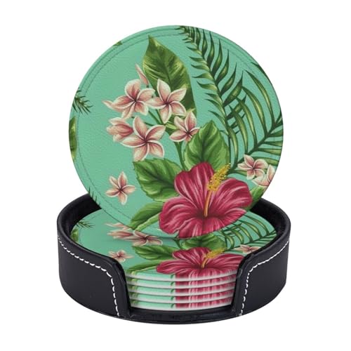 Untersetzer mit tropischen Blättern und Blumen, leicht, tragbar, für Couchtisch, Esszimmer, Büro, Restaurant, Dekoration, 6 Stück Untersetzer mit tropischen Blättern und Blumen, leicht, tragbar, für Couchtisch, Esszimmer, Büro, Restaurant, Dekoration, 6 Stück von PPHGUT