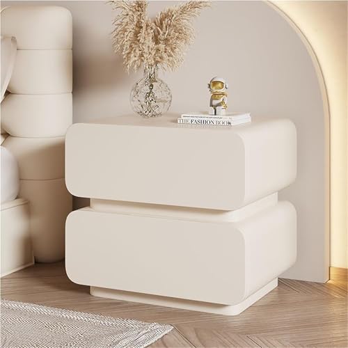 PPLDABNK Moderner Nachttisch mit 2 Schubladen, Minimalistischer Nachttisch Aus Leder, Multifunktionaler Aufbewahrungsschrank, Beistelltisch Aus Holz füR Schlafzimmer und Wohnzimmer,40cm,Beige PPLDABNK Moderner Nachttisch mit 2 Schubladen, Minimalistischer Nachttisch Aus Leder, Multifunktionaler Aufbewahrungsschrank, Beistelltisch Aus Holz füR Schlafzimmer und Wohnzimmer,40cm,Beige von PPLDABNK