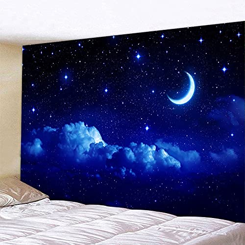 PPOU Strand Mond Nachthimmel Hintergrund Home Dekoration Wandteppich Hippie böhmischen Hintergrund Stoff Decke hängen Stoff A1 150x200cm von PPOU