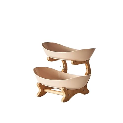 2/3 schicht Obst Platte Hause Wohnzimmer Kunststoff Snack Schüssel Kreative Moderne Getrocknete Obst Korb Bonbonniere Kuchen Stehen Salat schüssel(Beige,2 tiers) von PPQIRU