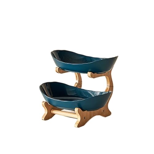 2/3 schicht Obst Platte Hause Wohnzimmer Kunststoff Snack Schüssel Kreative Moderne Getrocknete Obst Korb Bonbonniere Kuchen Stehen Salat schüssel(Green,2 tiers) von PPQIRU