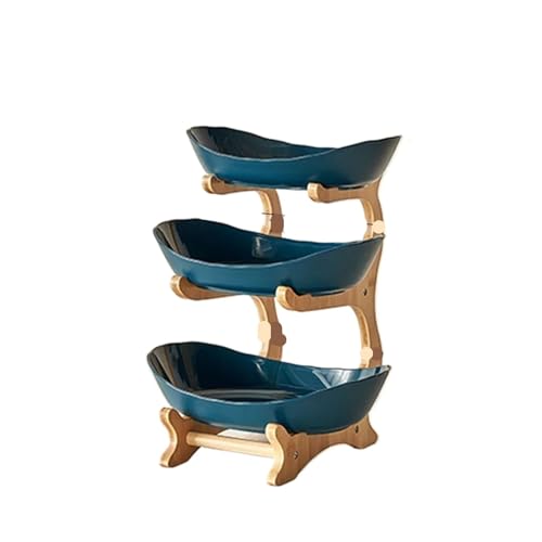 2/3 schicht Obst Platte Hause Wohnzimmer Kunststoff Snack Schüssel Kreative Moderne Getrocknete Obst Korb Bonbonniere Kuchen Stehen Salat schüssel(Green,3 tiers) von PPQIRU
