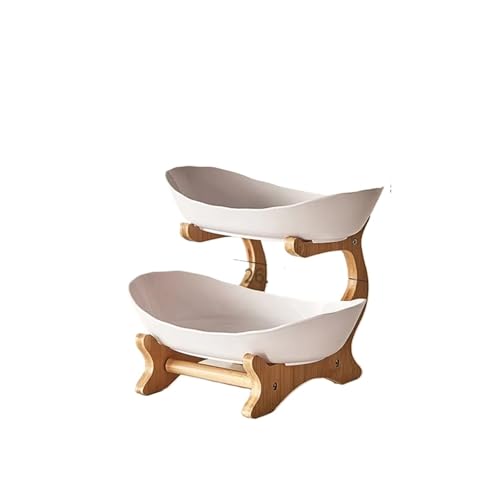 2/3 schicht Obst Platte Hause Wohnzimmer Kunststoff Snack Schüssel Kreative Moderne Getrocknete Obst Korb Bonbonniere Kuchen Stehen Salat schüssel(White,2 tiers) von PPQIRU
