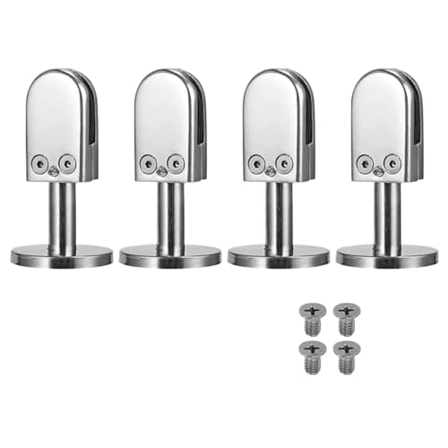 4 PCS Glass Clamps 304 Glass Bracket Adjustable Glass Clip 8mm Glass Shelf Clamp Holder Glass Panels von PPQIRU