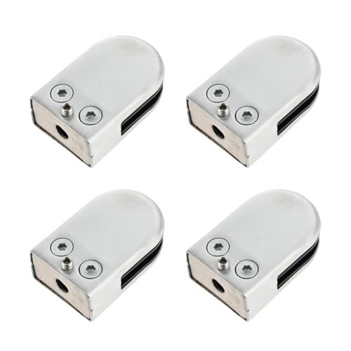 4PCS Edelstahl Glas Klemme Verstellbare Regale Unterstützung Halterung Fisch Mund Geländer Glas Festen Clip(8-10mm) von PPQIRU