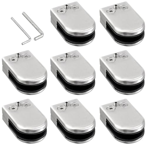 8 Stück Glasklemmen aus Edelstahl 304, robuste, rostfreie Badezimmer-Klemmhalter-Hardware von PPQIRU