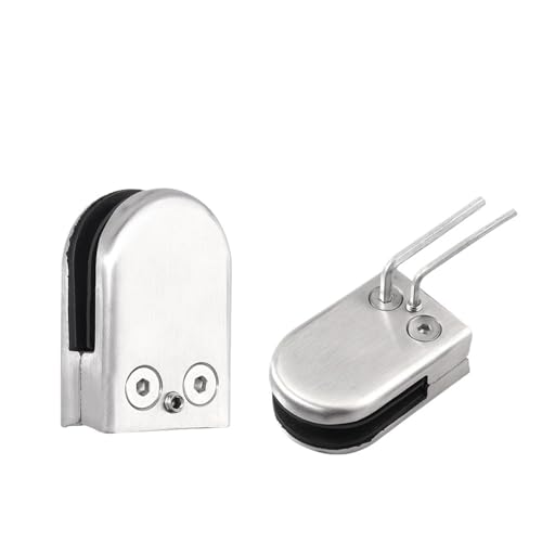 8Pcs Glass Clamps 304 Stainless Steel Hardware Handrail Glass Clips With Brushed Surface Finish For 6-12mm Panels(L) von PPQIRU