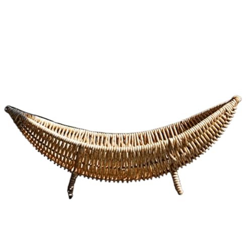 Dekorative Rattanimitationskörbe, Brot, Obst, Korbgeflecht, Serviertablett, handgeflochtenes Tellertablett, Pommes Frites, Boote, Aufbewahrungsschalen(1pc) von PPQIRU