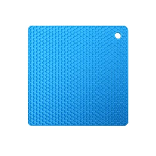 Geschirr-Isoliermatte 2 stücke Küche Töpfe Hitzebeständig Matte Mehrzweck Küche Dinge Rutschfeste Pad Topflappen Untersetzer Matten for Heiße Pfannen Untersetzer Platten Sets(Blue,SQUARE_18X18CM) von PPQIRU