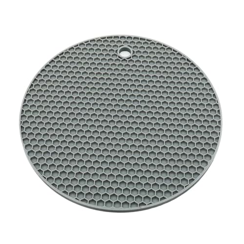 Geschirr-Isoliermatte 2 stücke Küche Töpfe Hitzebeständig Matte Mehrzweck Küche Dinge Rutschfeste Pad Topflappen Untersetzer Matten for Heiße Pfannen Untersetzer Platten Sets(Gray,ROUND_18X18CM) von PPQIRU