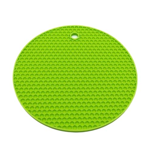 Geschirr-Isoliermatte 2 stücke Küche Töpfe Hitzebeständig Matte Mehrzweck Küche Dinge Rutschfeste Pad Topflappen Untersetzer Matten for Heiße Pfannen Untersetzer Platten Sets(Green,ROUND_18X18CM) von PPQIRU