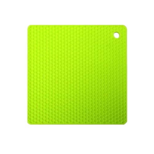 Geschirr-Isoliermatte 2 stücke Küche Töpfe Hitzebeständig Matte Mehrzweck Küche Dinge Rutschfeste Pad Topflappen Untersetzer Matten for Heiße Pfannen Untersetzer Platten Sets(Green,SQUARE_18X18CM) von PPQIRU