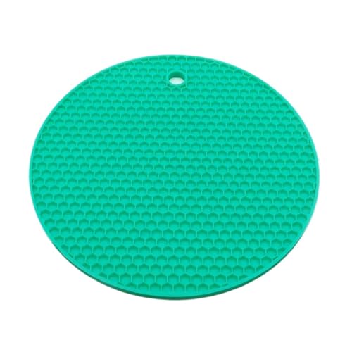 Geschirr-Isoliermatte 2 stücke Küche Töpfe Hitzebeständig Matte Mehrzweck Küche Dinge Rutschfeste Pad Topflappen Untersetzer Matten for Heiße Pfannen Untersetzer Platten Sets(Lake Blue,ROUND_18X18CM) von PPQIRU