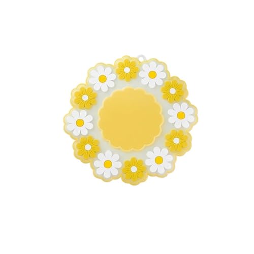 Geschirr-Isoliermatte 3 stücke Nette Daisy Blossom Tisch Matte Daisy Tischset Abendessen Platte Isolierte Pads Milch Becher Kaffee Tasse Coaster Isolierung Küche Tischset(Yellow,M) von PPQIRU