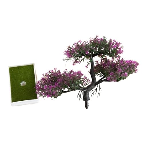 Künstlicher Bonsai Künstliche Pflanzen Kleiner Bonsai-Baum Topf Gefälschte Blumen Topf Ornamente for Vase Home Zimmer Tisch Hochzeit Dekoration Garten Dekor(Light Purple) von PPQIRU