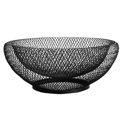 PPQIRU 2PCS Metall Obst Gemüse Lagerung Schalen Küche Eier Körbe Halter Obstschale Lebensmittel Korb(Black D) von PPQIRU