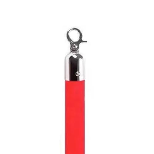 PPQIRU Absperrkordel 1,5 m großes langes Flanell-Sling-Barriereseil mit gedrehtem Futter for einladende Warteschlangensäulen, Pfosten, Zäune und Ständer(Red) von PPQIRU