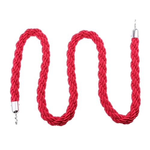 PPQIRU Absperrkordel 2 Stück Stütze Twisted Queue Rope Divider Crowd Control Barrier for Bank Station Supermarkt(Red) von PPQIRU