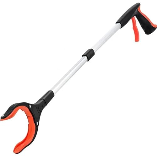 PPQIRU Faltbarer Greifer mit 360-Grad-Schwenkclip, verdickter Faltbarer Müllsammler aus Aluminiumlegierung, Haushaltsreinigungs- und Hygieneclip(Orange) von PPQIRU