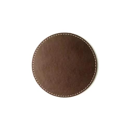 PPQIRU Geschirr-Isoliermatte 2 stücke wasserdichte Pu Leder Coaster Hitze Beständig Runde Tasse Coaster Tasse Matte Geschirr Matte Schüssel Tischset Hause Geschirr Dekor(Brown) von PPQIRU