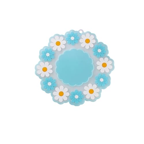 PPQIRU Geschirr-Isoliermatte 3 STÜCKE Silikon Geschirr Isoliermatte Untersetzer Wärmeisolierte Schüssel Daisy Stil Tischset Wohnkultur Desktop Teetasse Kaffeetasse Untersetzer(Blue,M) von PPQIRU